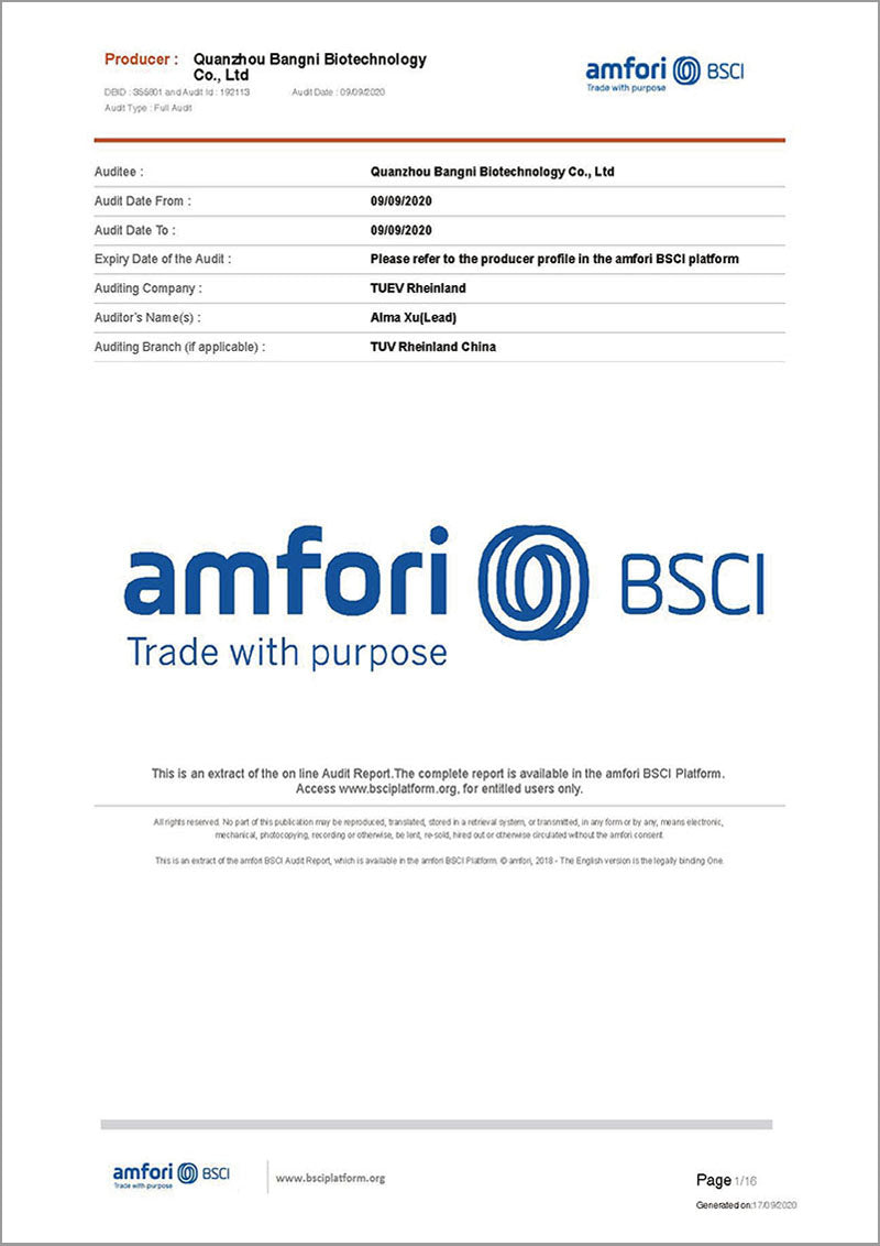 BSCI certificate