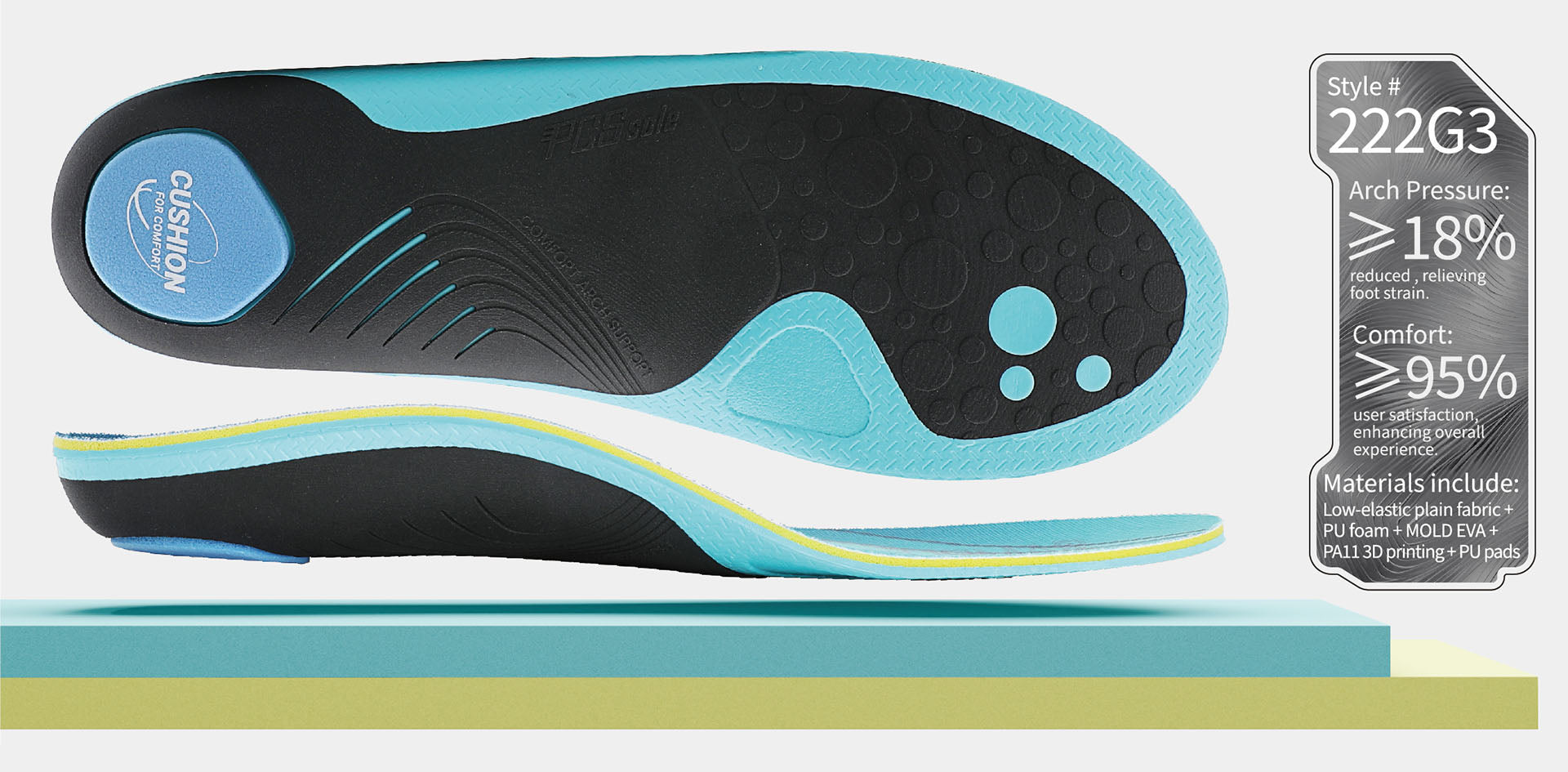 Premium orthotic insole made with selective laser sintering, a top-tier example of durable and professional 3d printed shoe insoles